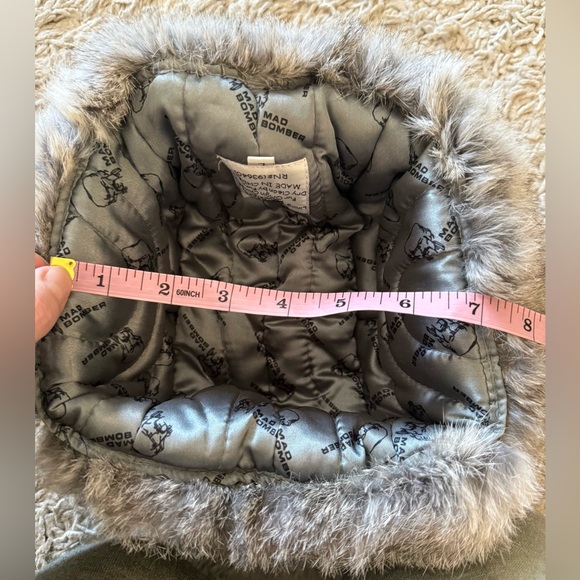 Mad Bomber Rabbit Fur Trapper Hat Red w/ Natural Rabbit Fur L Large Warm Winter - Picture 8 of 8